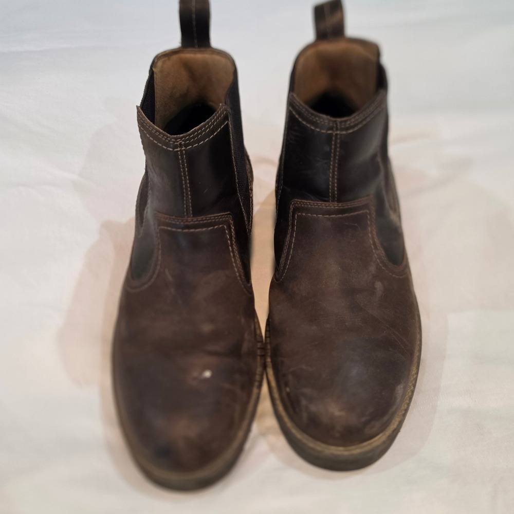 Clarks Street Chelsea Boots Mens 13 Dark Brown Good Waterproof Leather Rugged